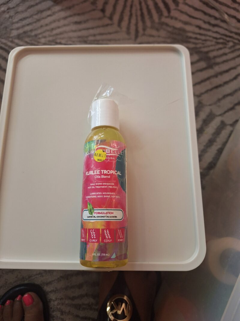 Kurlee Tropical Oils Blend, 4 Fl Oz - Stimulates Growth - Pre Shampoo to add Volume and Shine